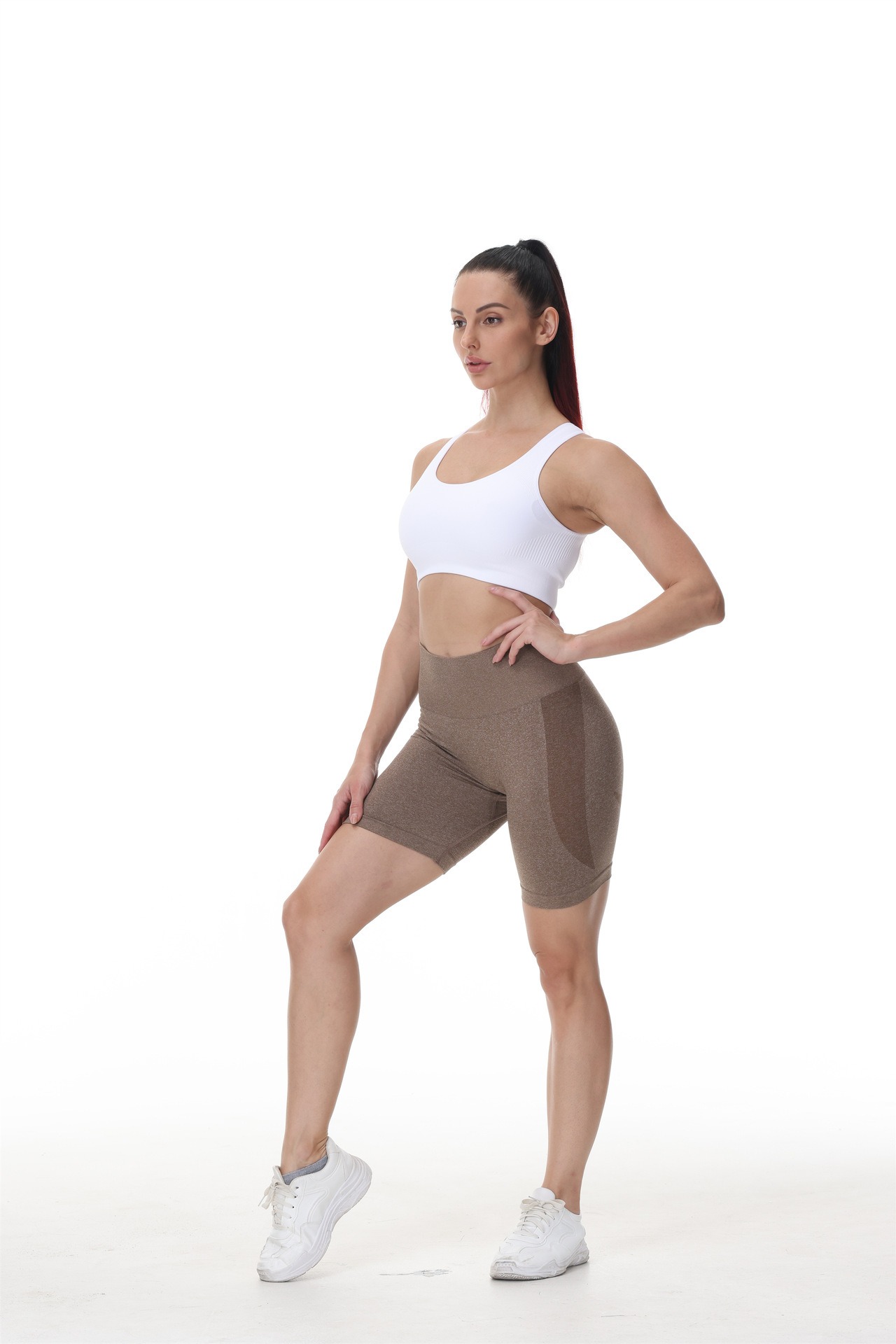 Yoga-Shorts Damen kurz – Sport-Shorts mit seitlichem Halbmond-Detail – Bild 5