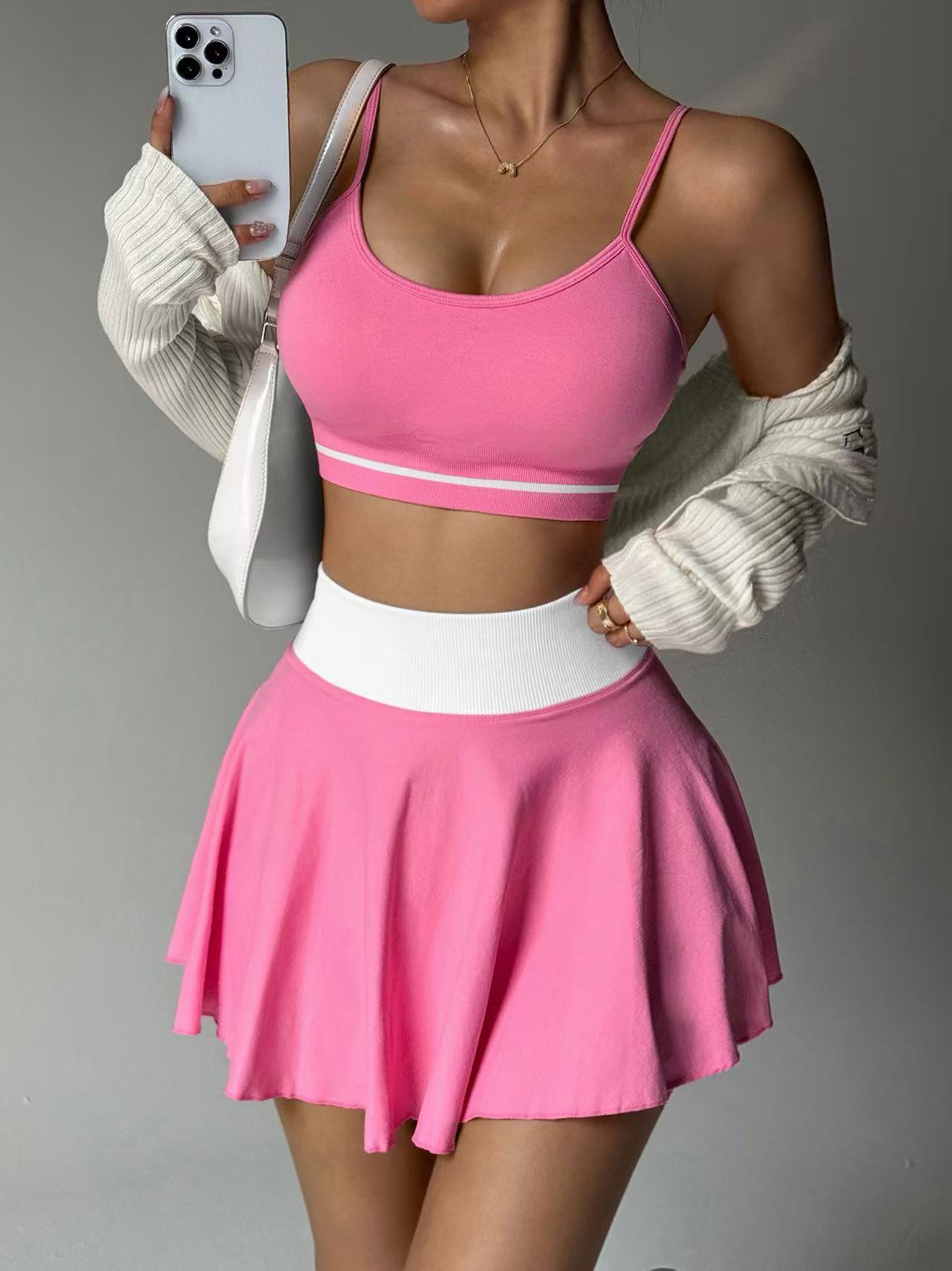 Tennis-Set Damen 2-teilig – Sport-BH & Faltenrock mit Innenhose – Bild 5