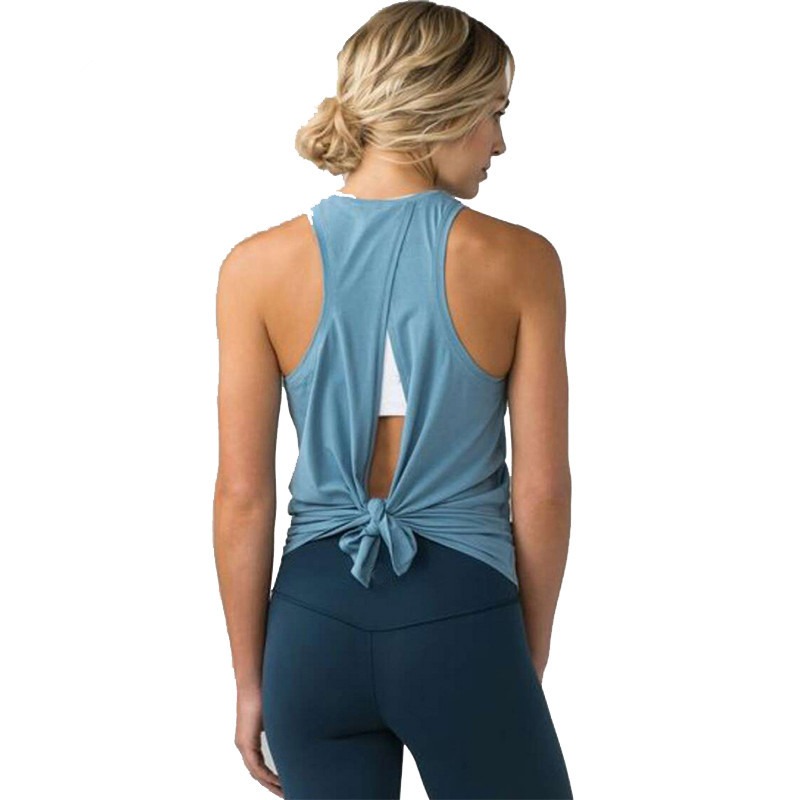 Rückenfreies Yoga-Tanktop Damen – Off-Shoulder, Racerback – Bild 2