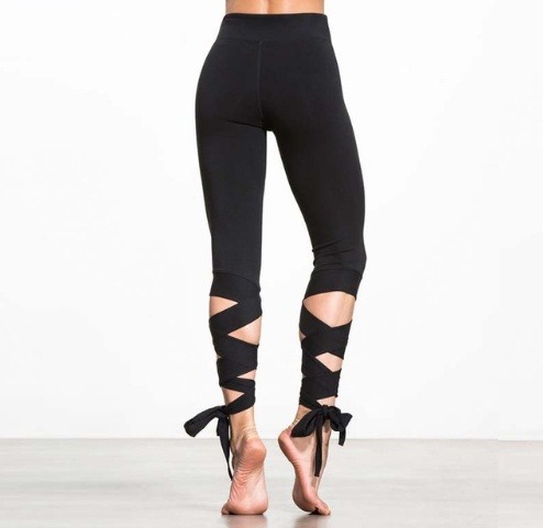 Yoga-Leggings Damen Bandage – Leggings mit Schnürung im Ballett-Stil – Bild 5