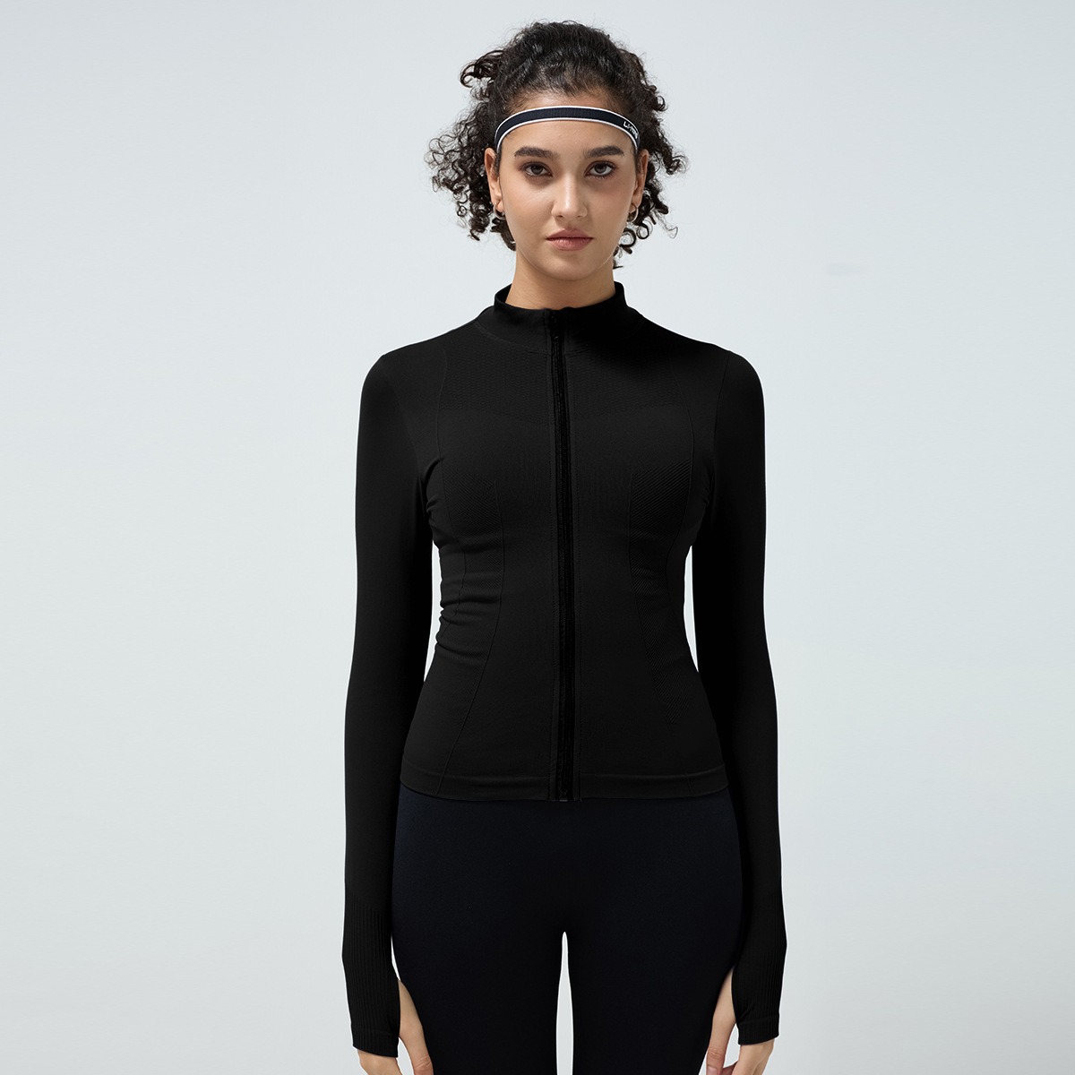 Yoga-Jacke Damen mit Daumenloch – Langarmjacke mit Reißverschluss – Bild 6