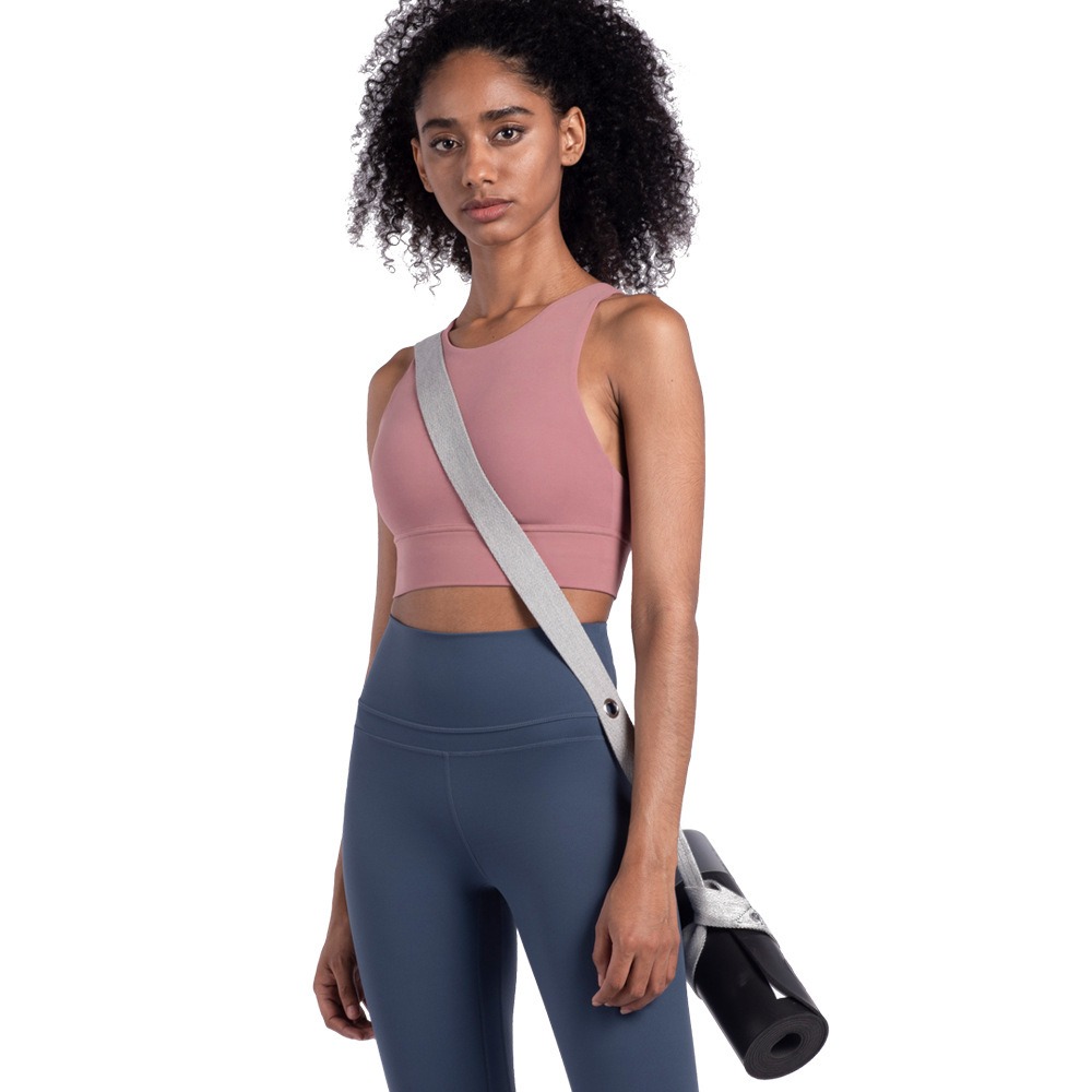 Sport-BH Damen mit Stehkragen – High-Neck Yoga-BH mit schönem Rücken – Bild 2