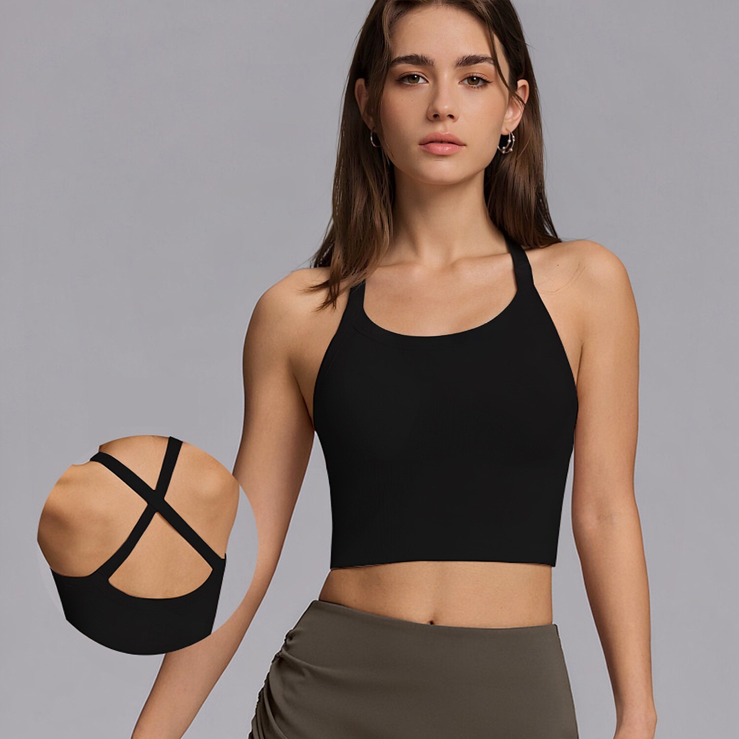 Tank Top Damen mit integriertem BH – Nahtloses Sport Tank Top – Bild 7