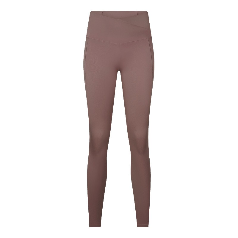 Yoga-Leggings Damen mit Crossover-Bund – High-Waist Leggings mit gekreuztem Taillenbund – Bild 5