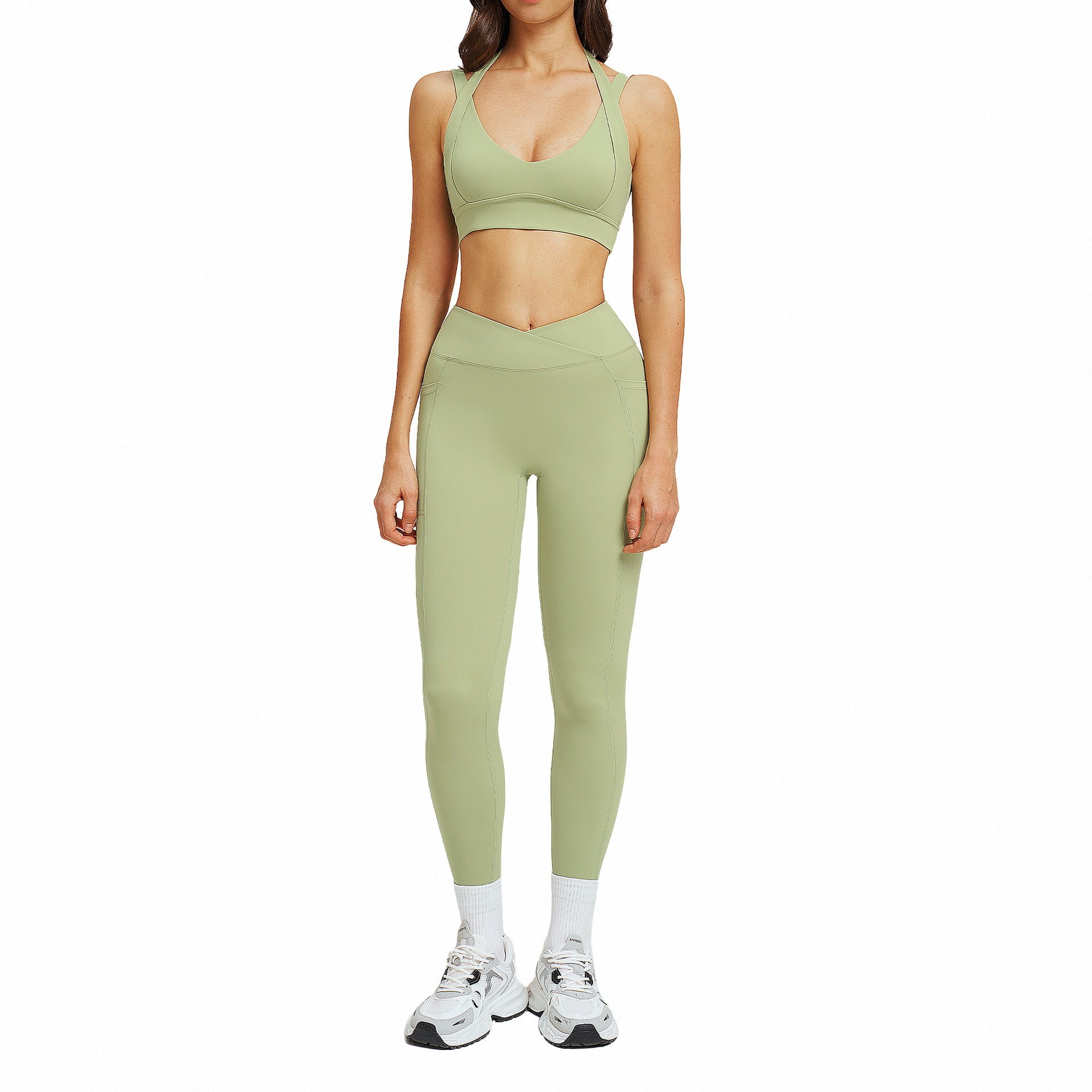 Yoga-Set Damen elegant – Set mit BH und schmaler Hose – Bild 5