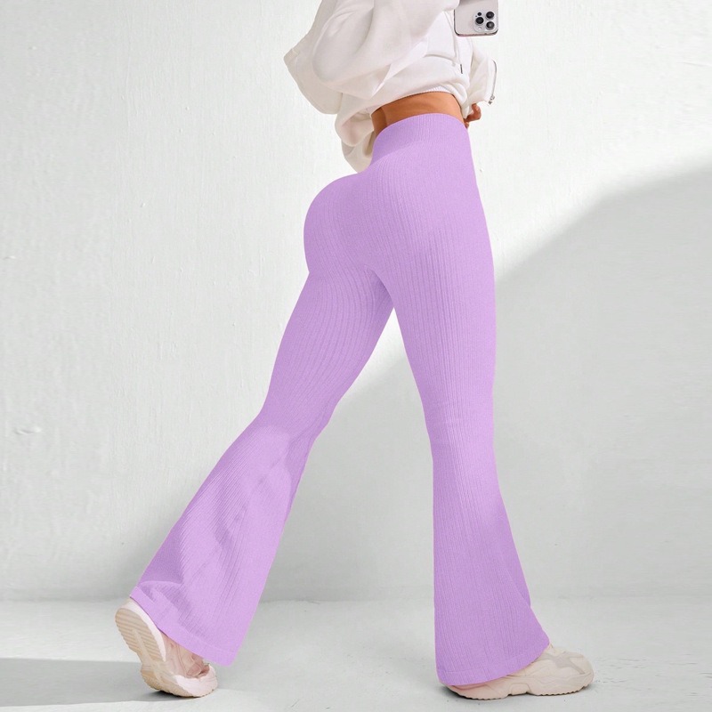 Gerippte Flare-Leggings Damen – High Waist Schlag – Bild 6