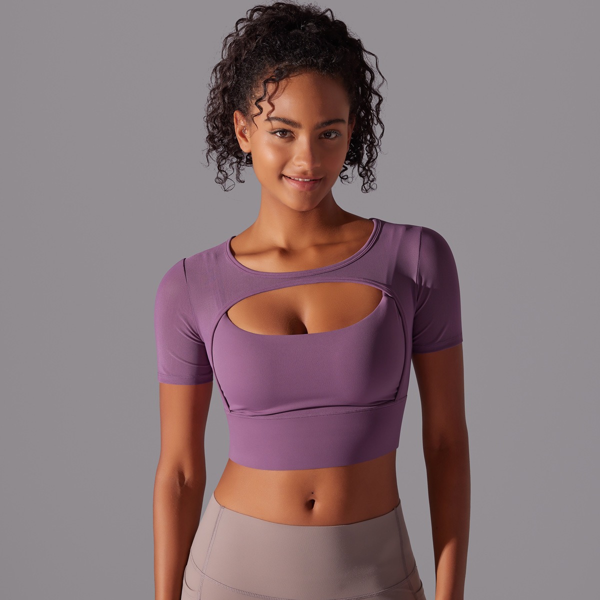 Yoga-Top für Damen – doppellagig mit Mesh – Bild 2