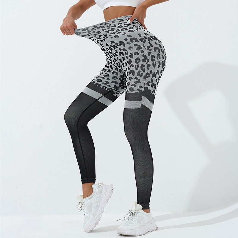 Leopard-Leggings für Damen – High Waist, nahtlos – Bild 3
