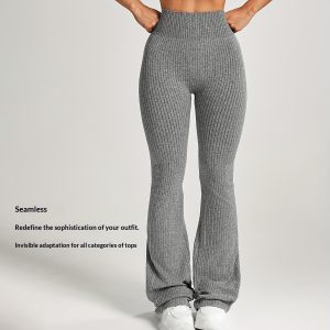 Gerippte Flare-Leggings Damen – High Waist Schlag