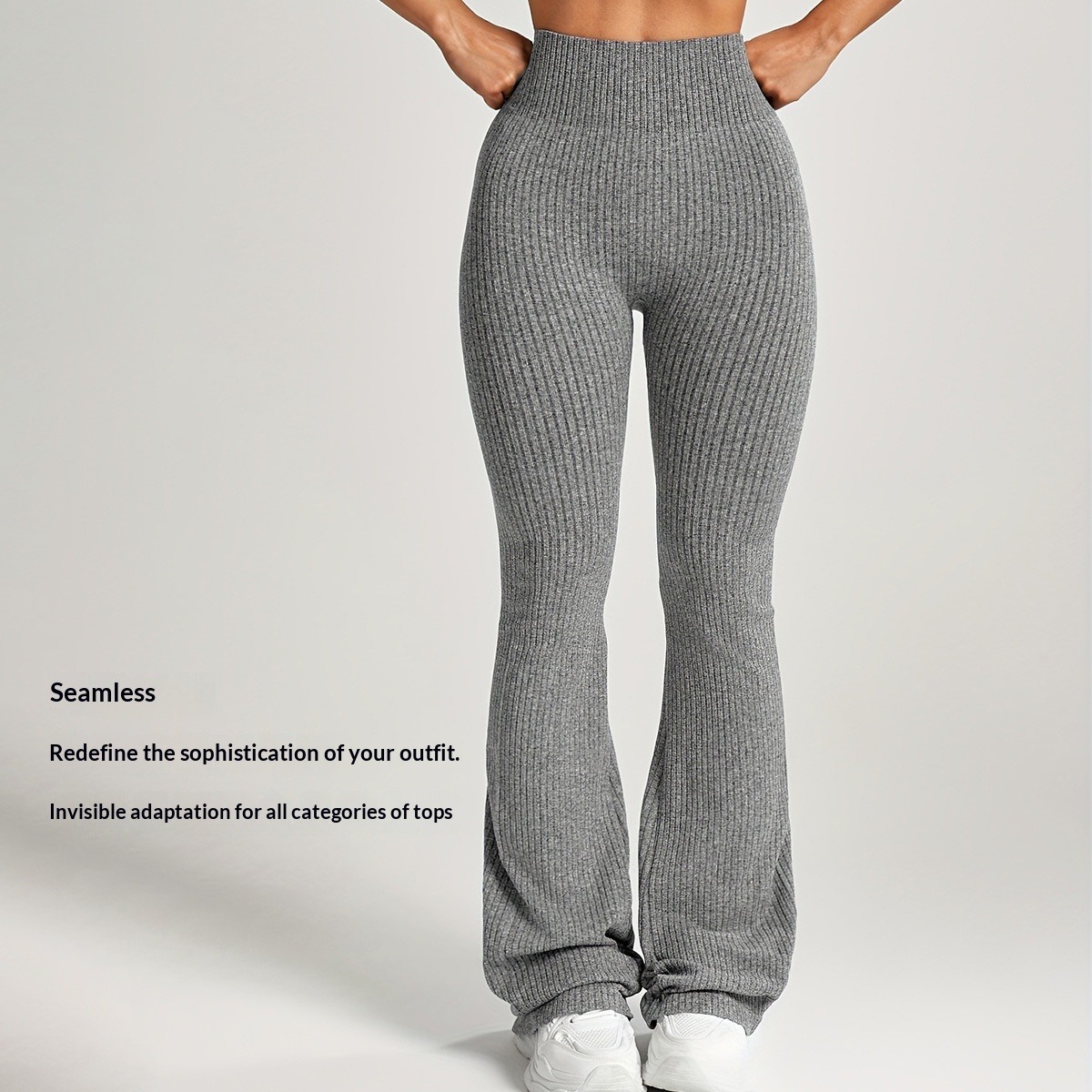 Gerippte Flare-Leggings Damen – High Waist Schlag