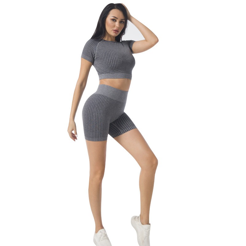 Yoga-Set Damen nahtlos – Sommer-Set, 2-teilig, High Waist – Bild 6