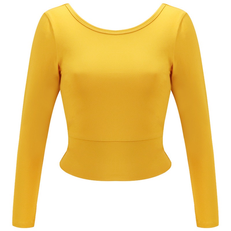 Yoga-Langarmshirt für Damen – figurbetont, mit Rücken-Design – Bild 2