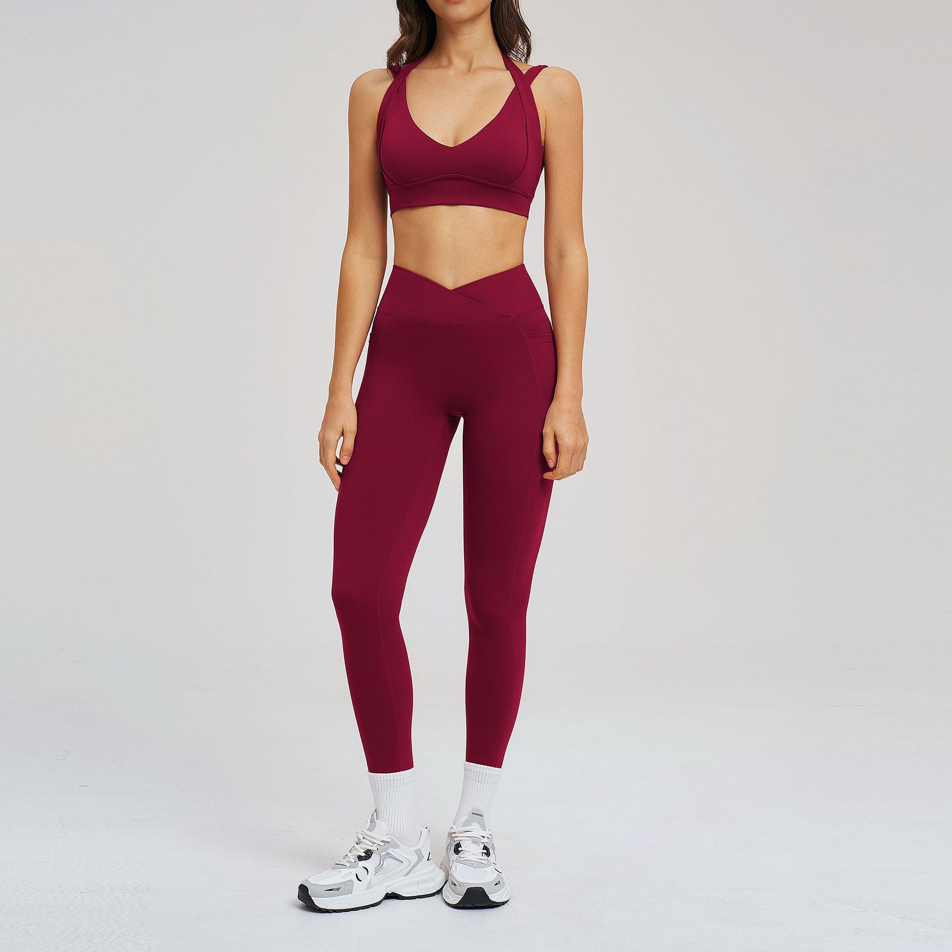 Yoga-Set Damen elegant – Set mit BH und schmaler Hose – Bild 4