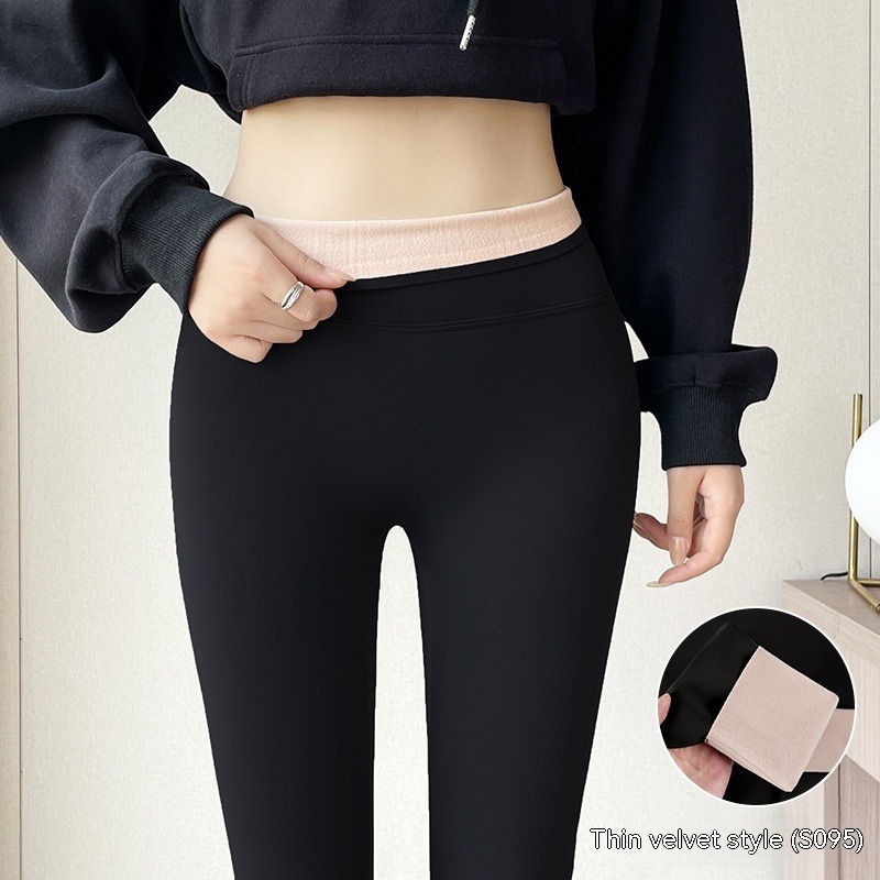 Thermo-Leggings Damen gefüttert – Fleece-Leggings High Waist mit Po-Lifting – Bild 5