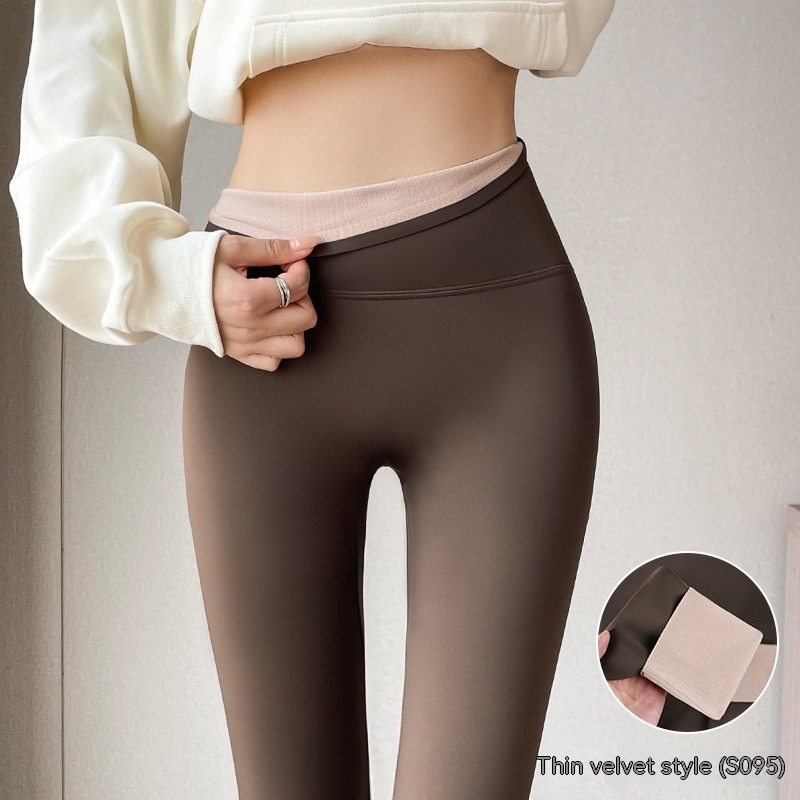 Thermo-Leggings Damen gefüttert – Fleece-Leggings High Waist mit Po-Lifting – Bild 9