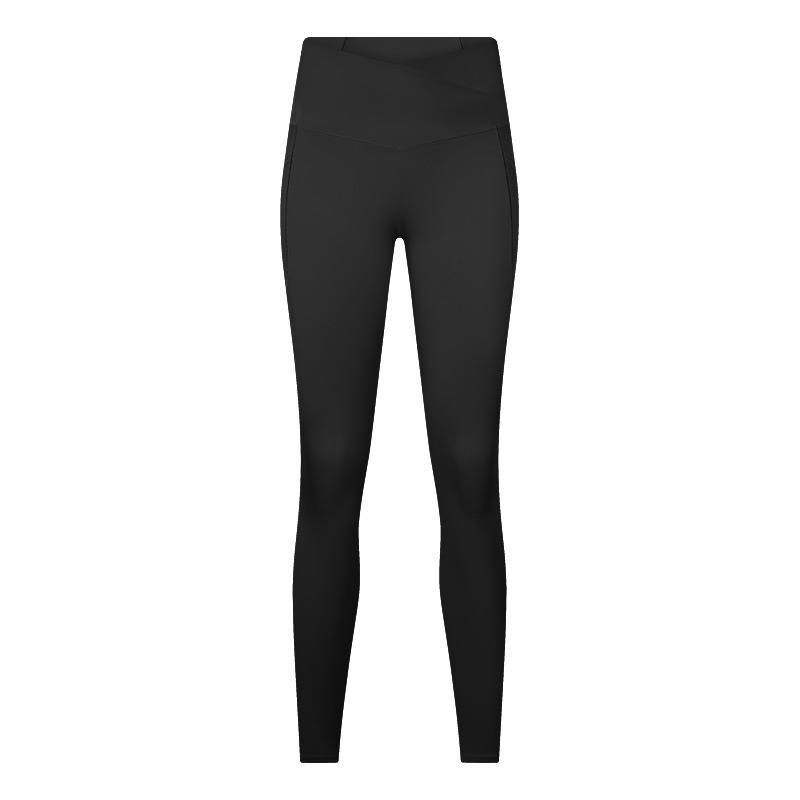 Yoga-Leggings Damen mit Crossover-Bund – High-Waist Leggings mit gekreuztem Taillenbund – Bild 8