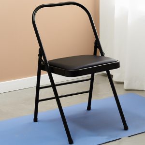 Yoga-Stuhl – klappbarer Yoga-Hilfs-Stuhl aus Metall, PU-Sitzfläche