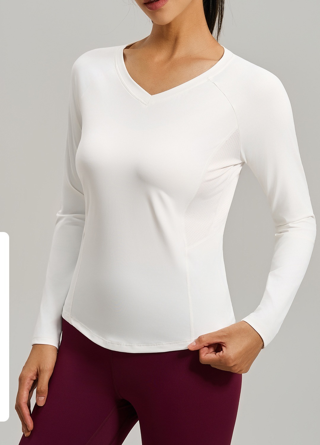 Yoga-Langarmshirt Damen mit Mesh-Einsätzen – atmungsaktiv, figurbetont