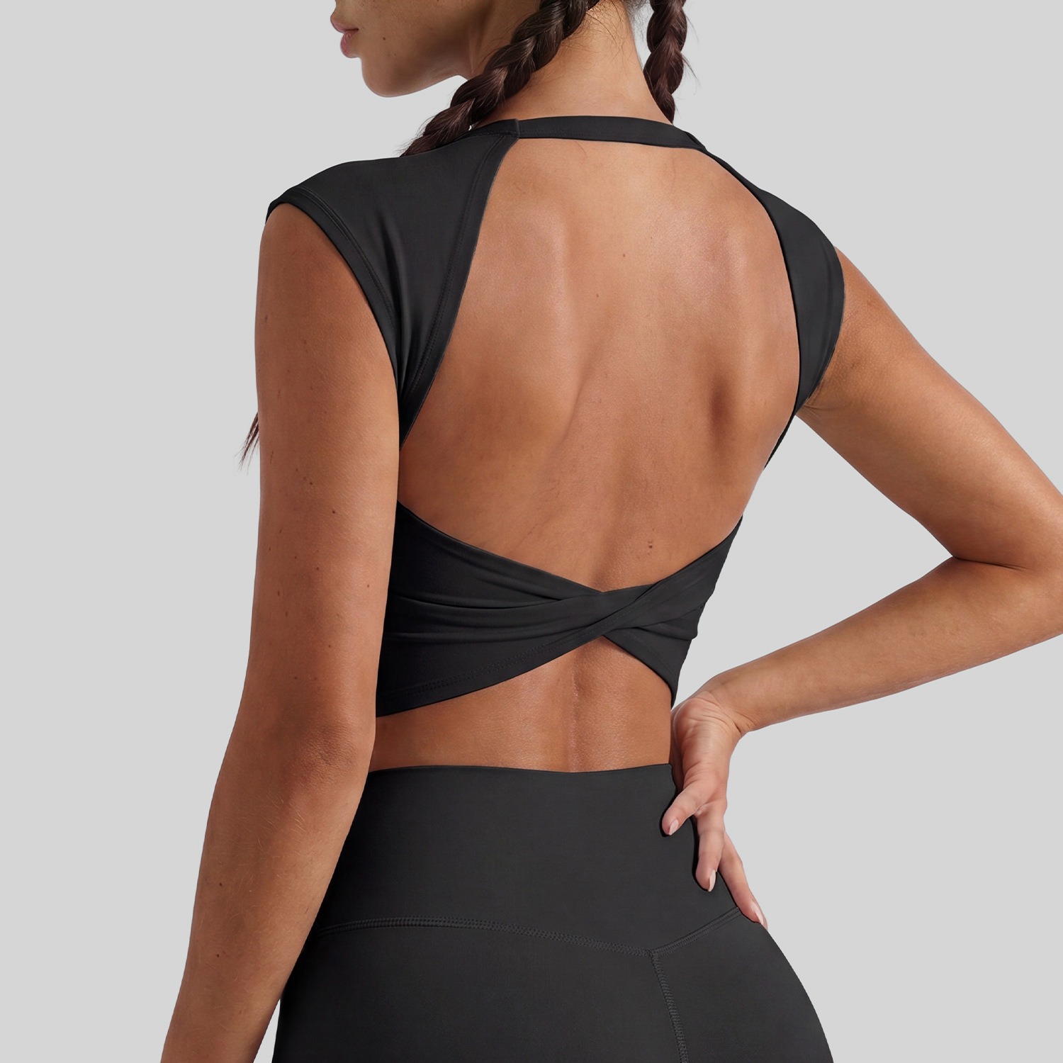 Sport-BH Damen mit Twist-Design – Tanktop-BH mit herausnehmbaren Pads – Bild 10