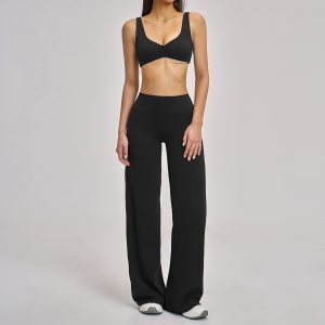 Yoga-Set Damen gefüttert – Fleece-Set mit BH und weiter Hose