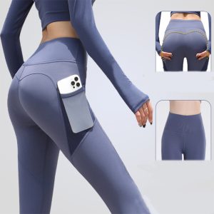 Yoga-Leggings Damen mit Taschen – Nahtlose Push-Up High-Waist Leggings