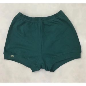 Yoga-Shorts Damen aus Baumwolle mit Om-Stickerei – High Waist