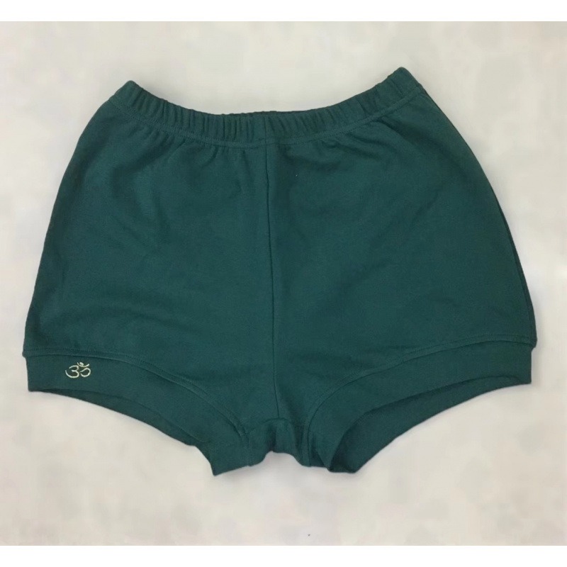 Yoga-Shorts Damen aus Baumwolle mit Om-Stickerei – High Waist