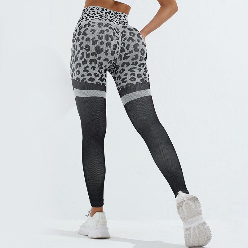 Leopard-Leggings für Damen – High Waist, nahtlos – Bild 2