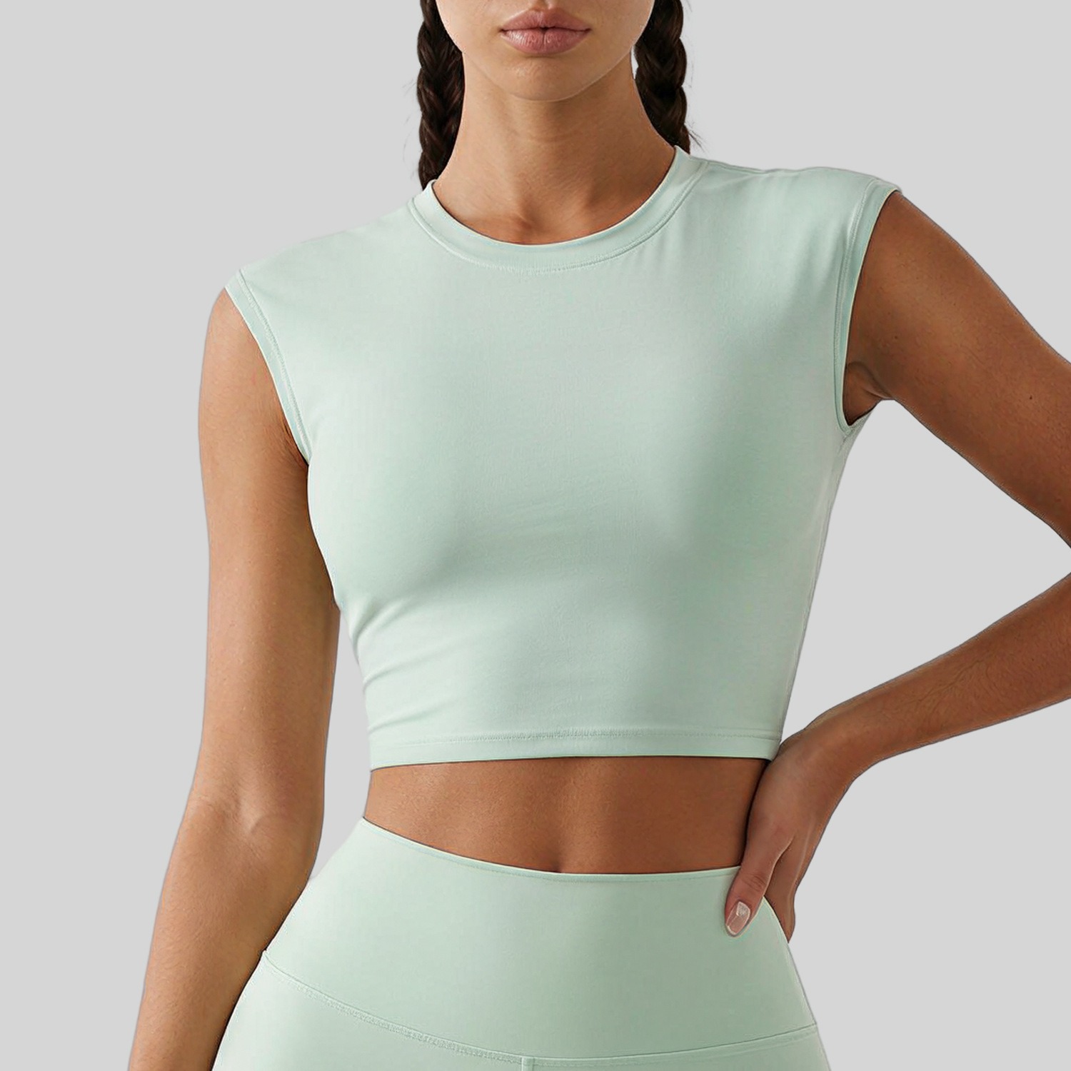 Sport-BH Damen mit Twist-Design – Tanktop-BH mit herausnehmbaren Pads – Bild 3