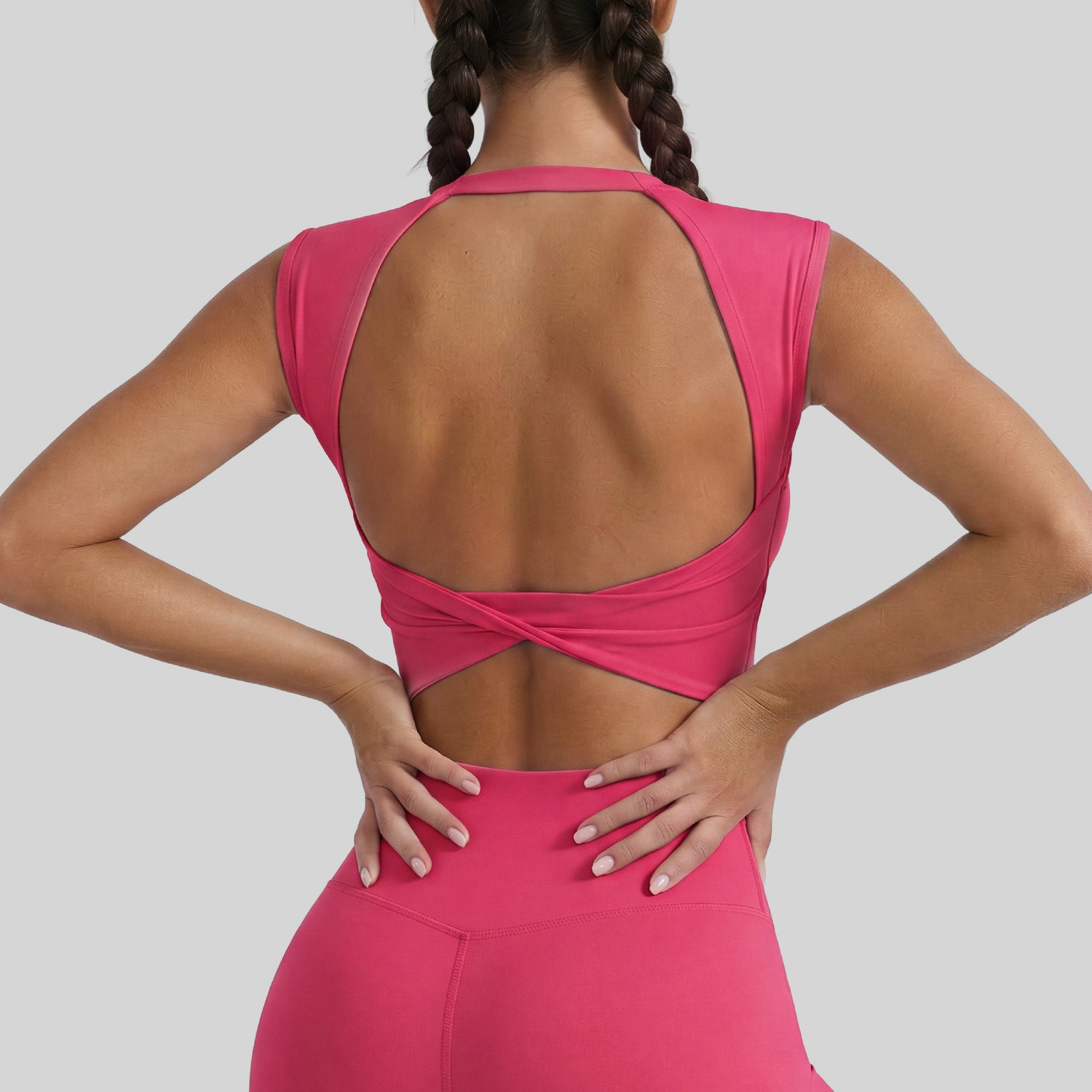 Sport-BH Damen mit Twist-Design – Tanktop-BH mit herausnehmbaren Pads – Bild 9