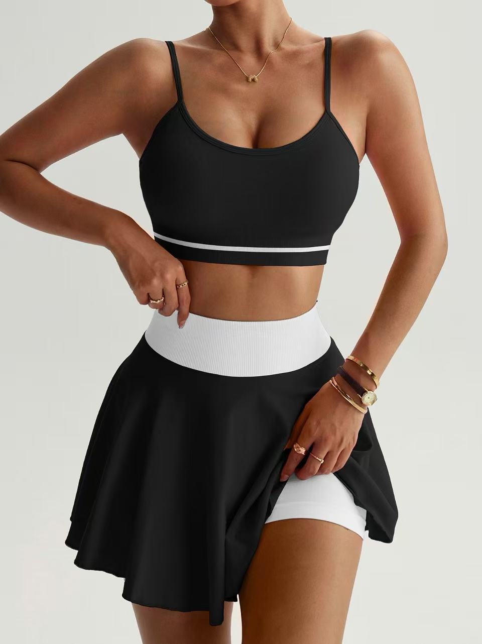 Tennis-Set Damen 2-teilig – Sport-BH & Faltenrock mit Innenhose – Bild 7