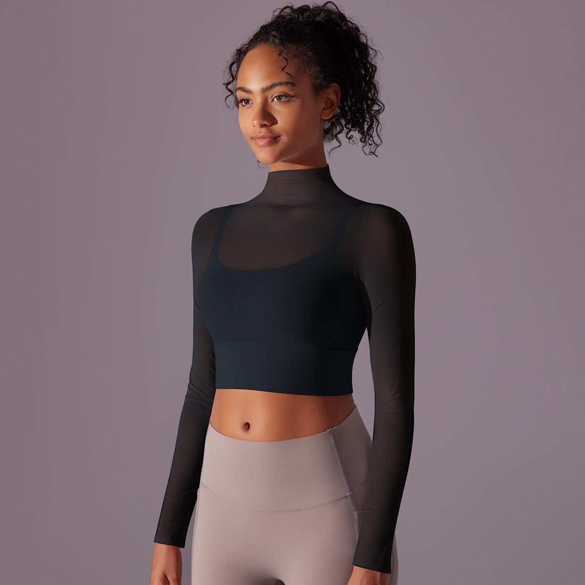 Sport-Top Damen langarm mit Mesh - schnell trocknendes Longsleeve – Bild 6