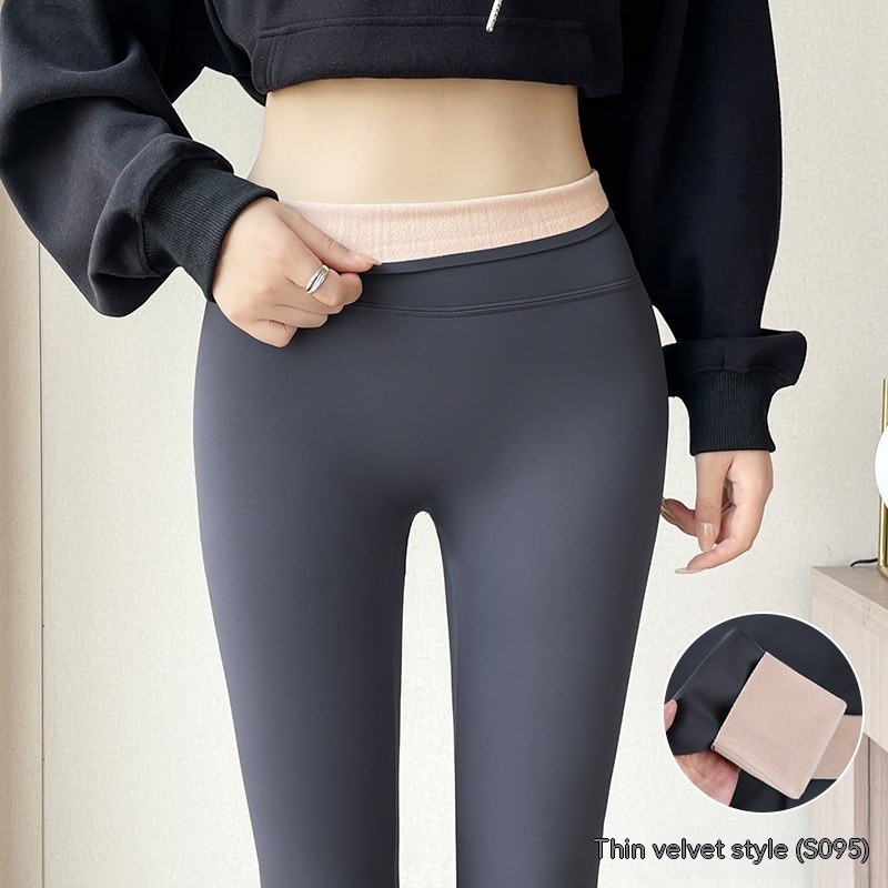 Thermo-Leggings Damen gefüttert – Fleece-Leggings High Waist mit Po-Lifting – Bild 6