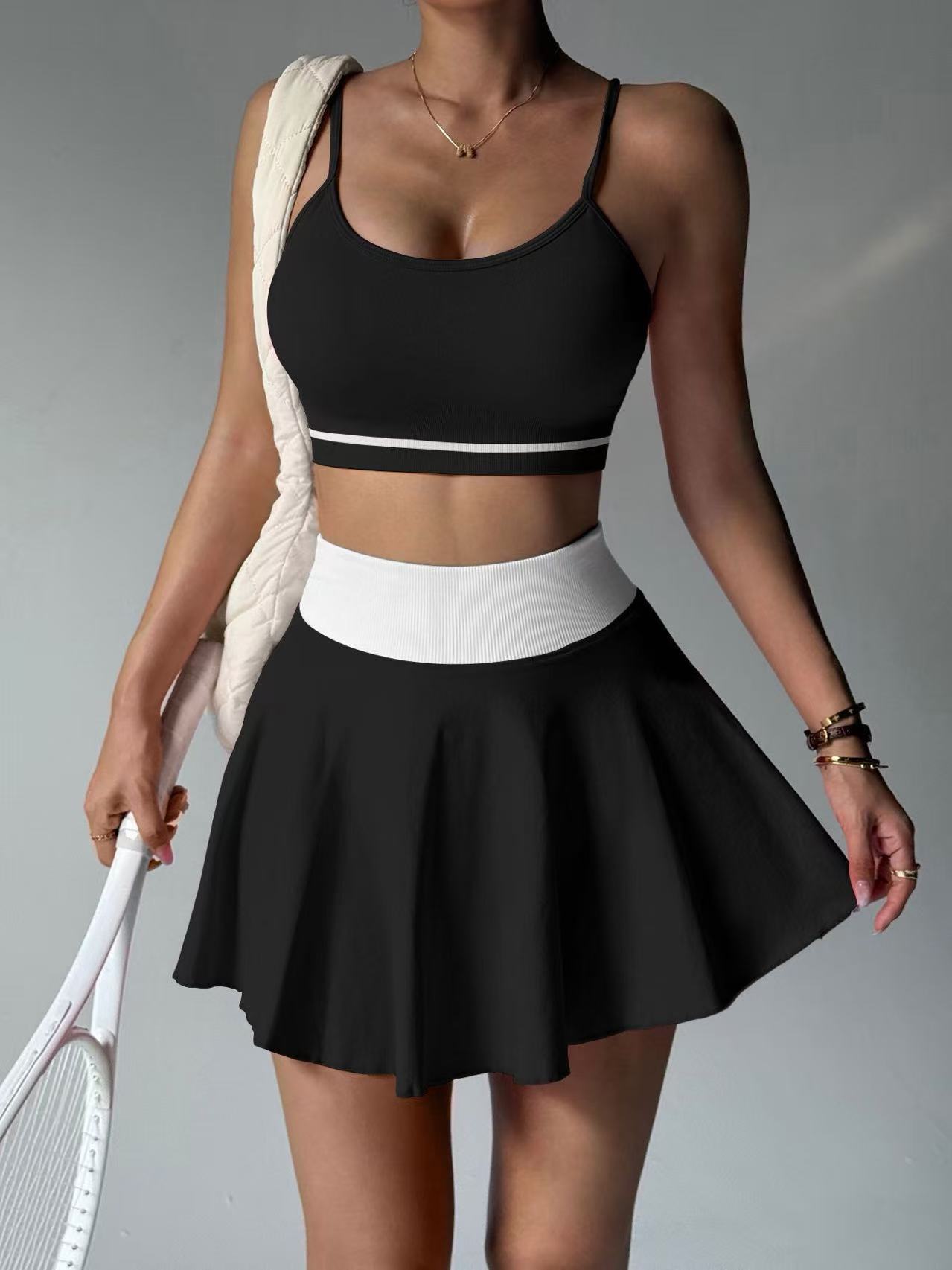 Tennis-Set Damen 2-teilig – Sport-BH & Faltenrock mit Innenhose – Bild 2