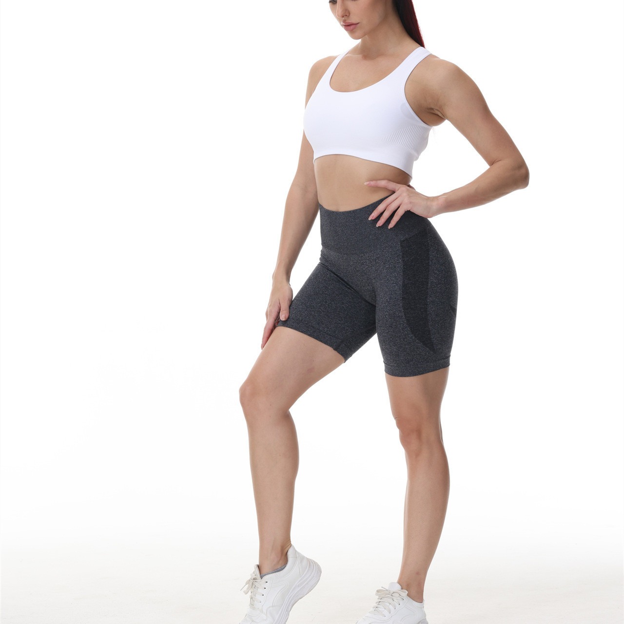 Yoga-Shorts Damen kurz – Sport-Shorts mit seitlichem Halbmond-Detail