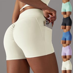 Yoga-Shorts für Damen mit Handytasche