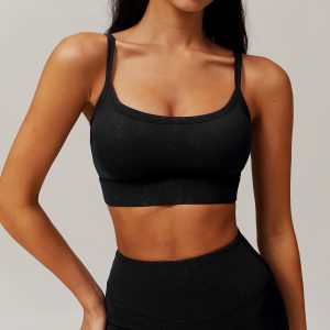 Sport-BH Damen - Yoga-BH mit Bronzing-Wolkenmuster und Rücken-Ausschnitt
