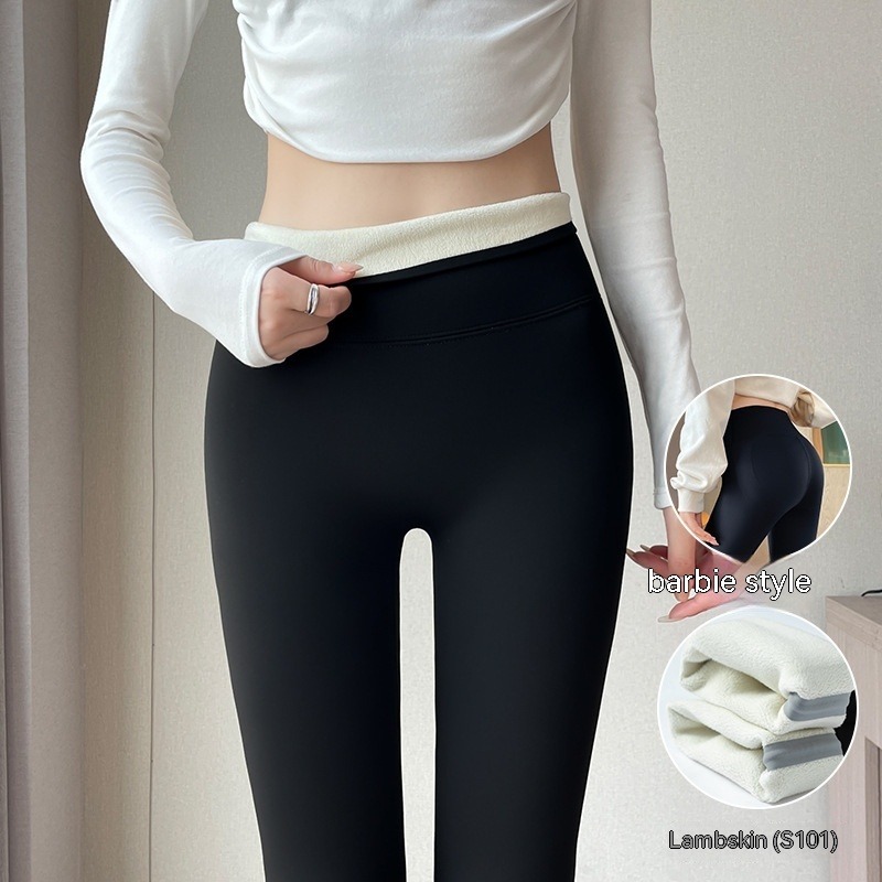 Thermo-Leggings Damen gefüttert – Fleece-Leggings High Waist mit Po-Lifting – Bild 7
