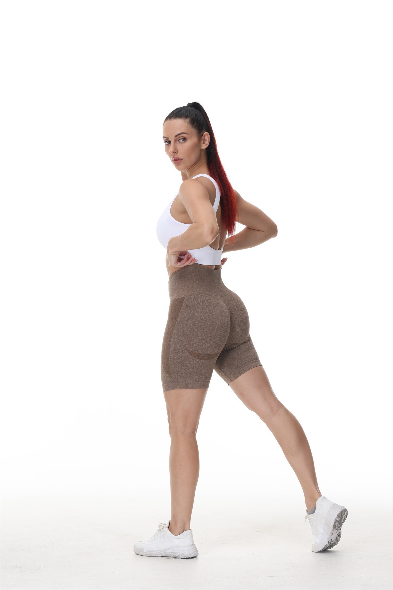 Yoga-Shorts Damen kurz – Sport-Shorts mit seitlichem Halbmond-Detail – Bild 4