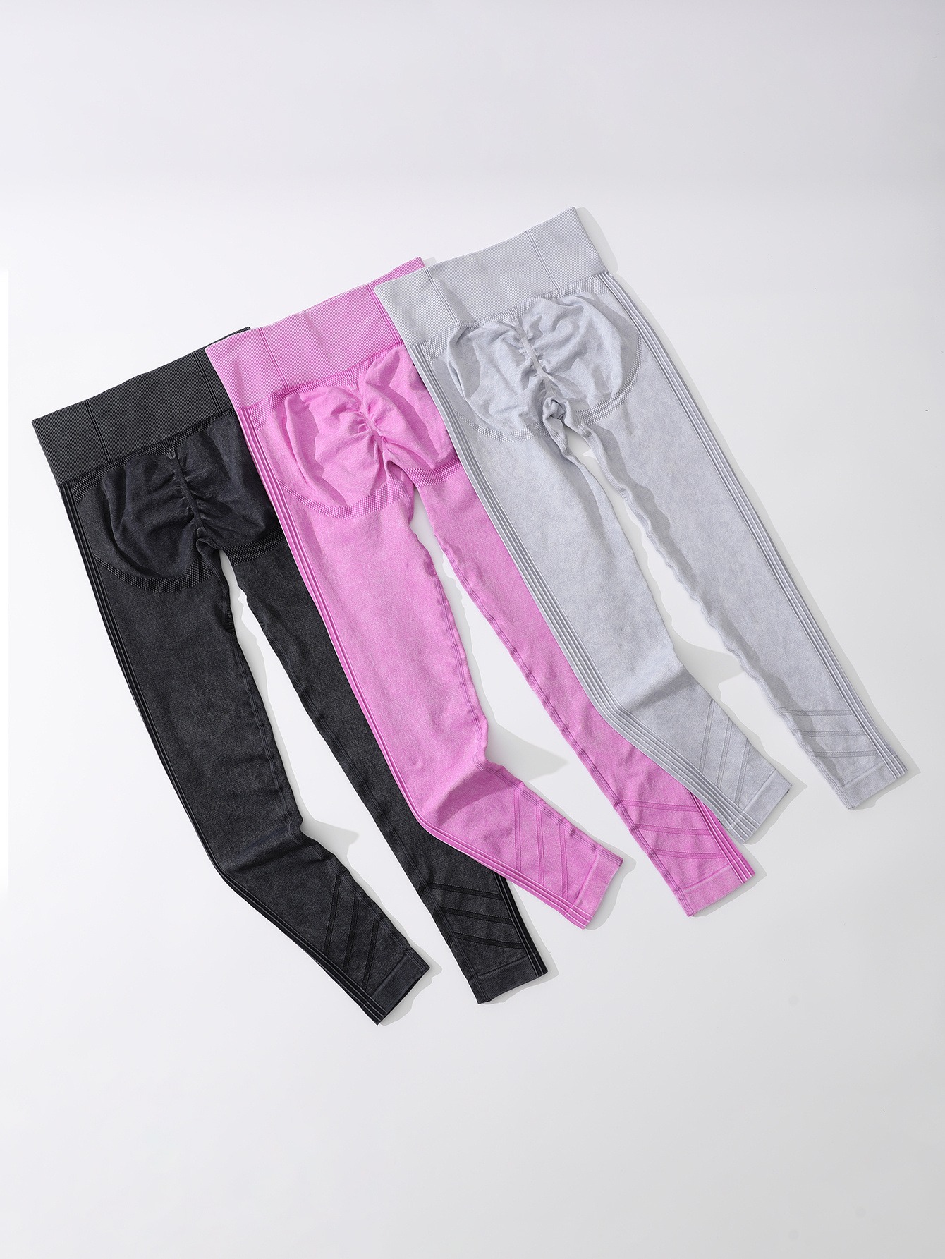Yoga Leggings Damen 3er Pack – Seamless High Waist mit Rippstruktur