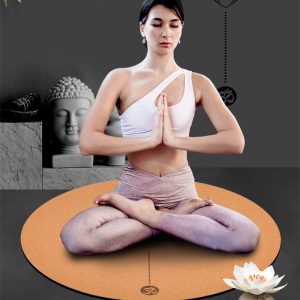 Meditationsmatte rund aus Kork & Naturkautschuk – 68 cm, 5 mm stark