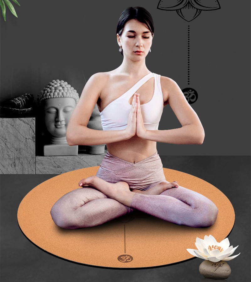Meditationsmatte rund aus Kork & Naturkautschuk – 68 cm, 5 mm stark