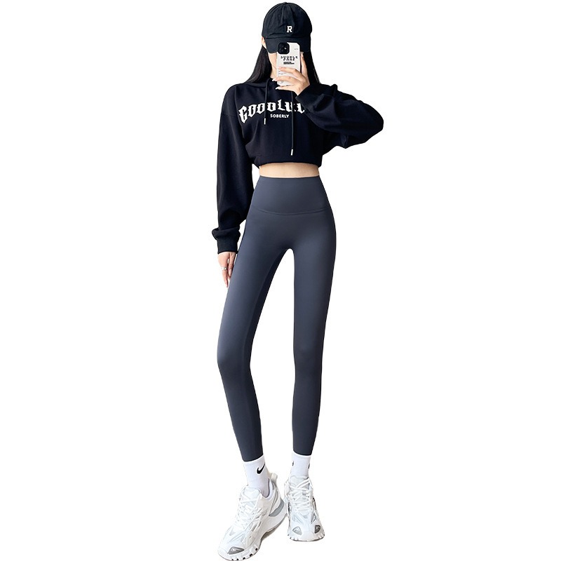 Thermo-Leggings Damen gefüttert – Fleece-Leggings High Waist mit Po-Lifting – Bild 4