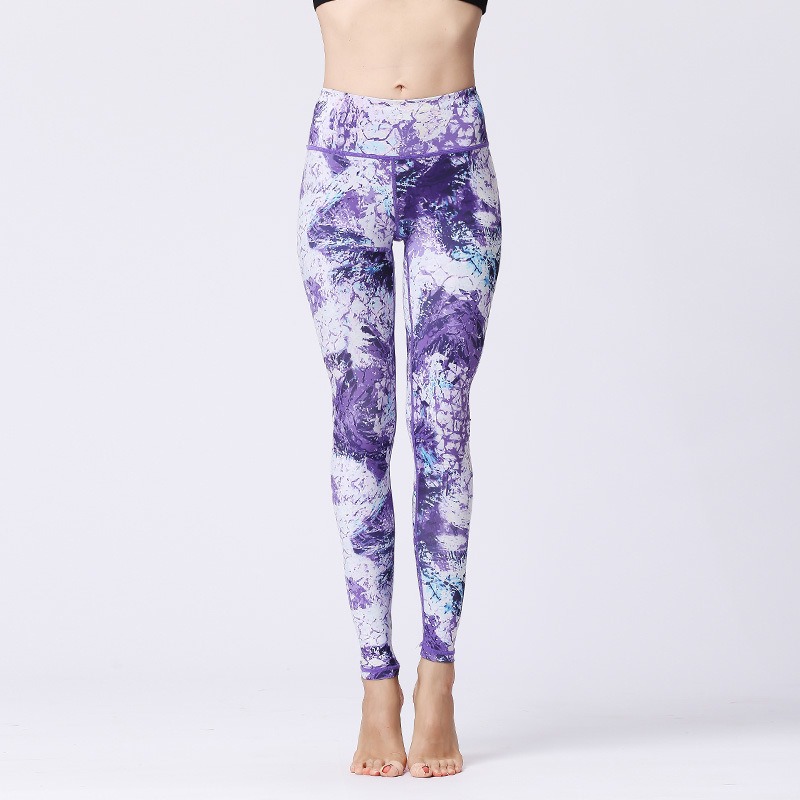 Yoga Leggings Damen mit Batik-Print – High Waist & knöchellang