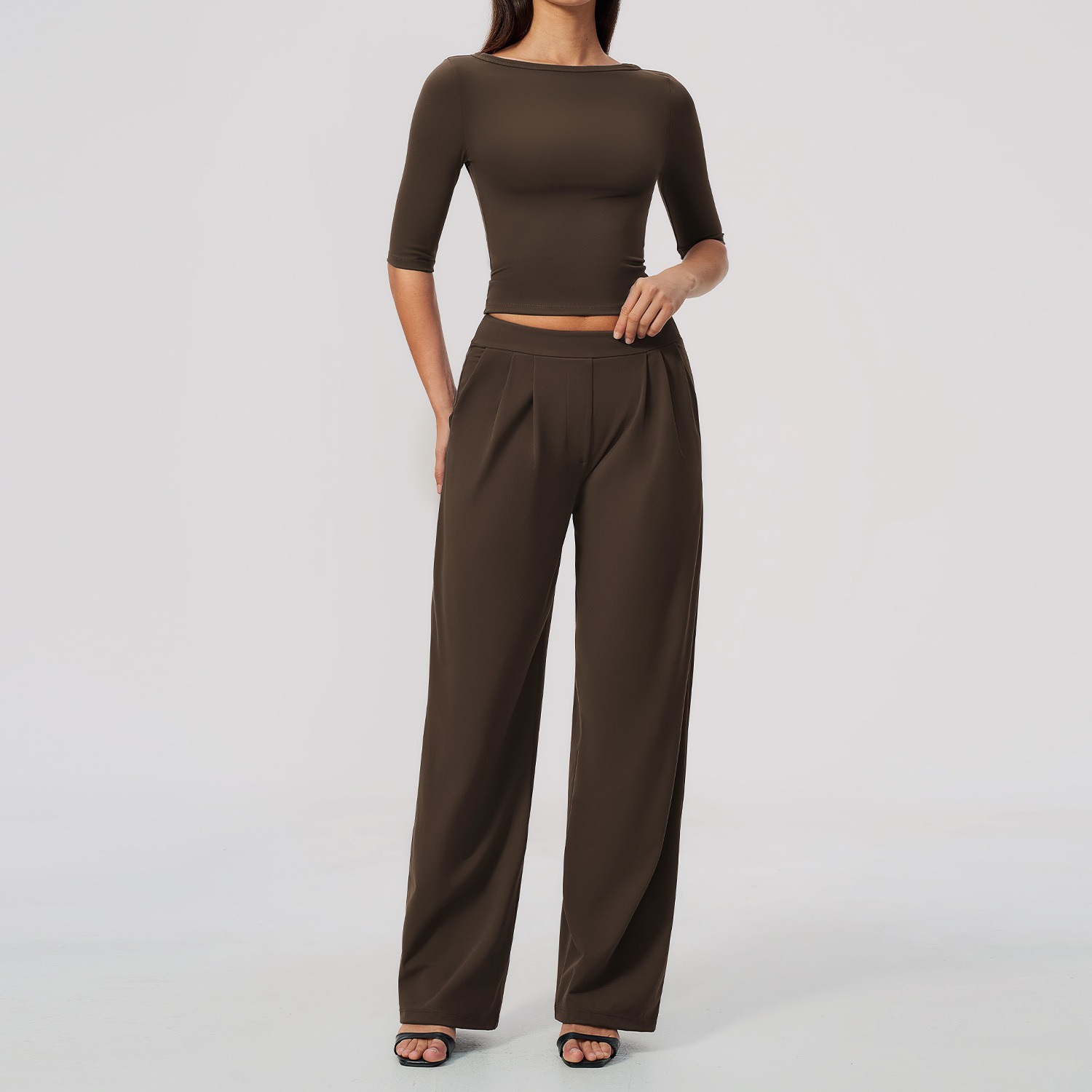 Yoga-Set Damen schnelltrocknend – Fitness-Outfit für Training – Bild 3