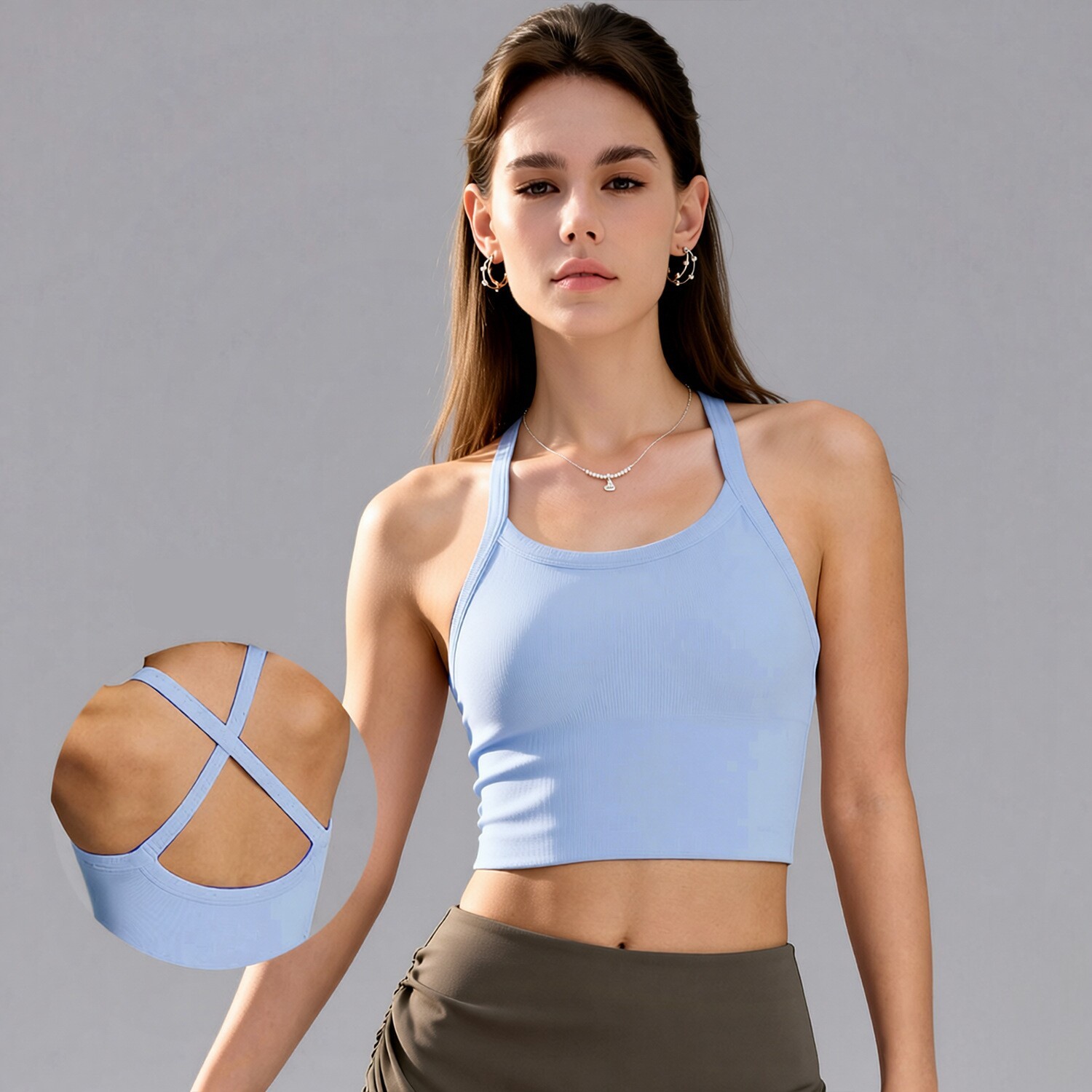 Tank Top Damen mit integriertem BH – Nahtloses Sport Tank Top – Bild 3