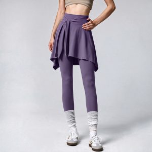 Yoga-Skort Damen – Rock-Shorts im Zweiteiler-Look mit Innenhose