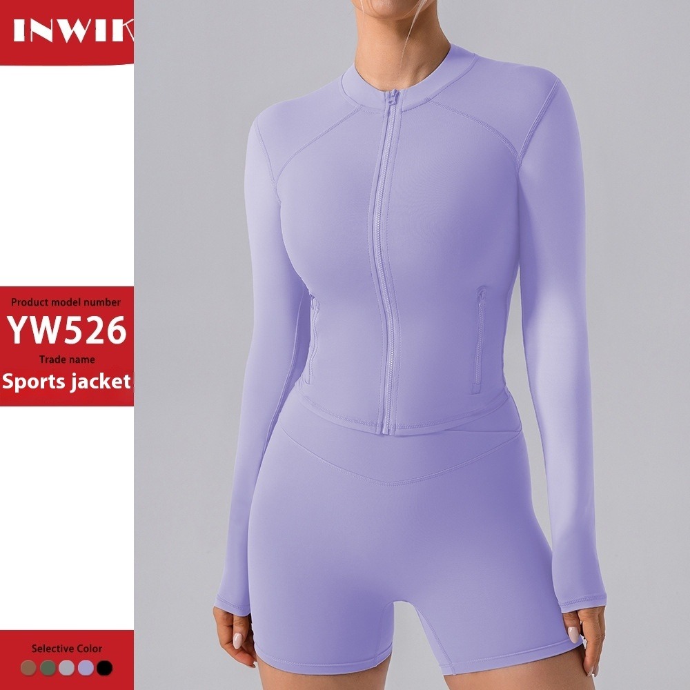 Sport-Cardigan Damen mit Reißverschluss - langärmlige Jacke für Yoga, Laufen und Fitness – Bild 6