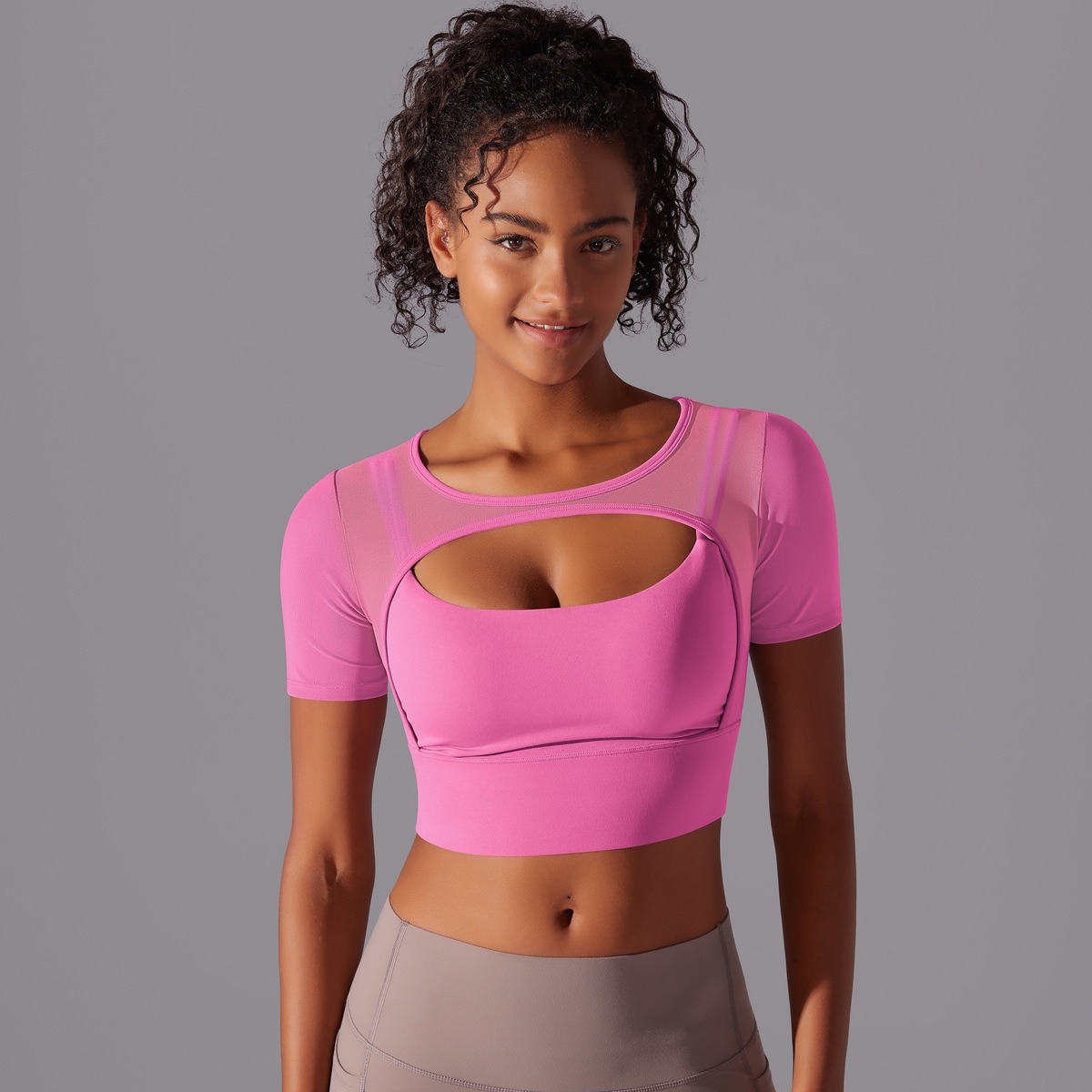 Yoga-Top für Damen – doppellagig mit Mesh – Bild 6