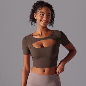 Yoga-Top für Damen – doppellagig mit Mesh